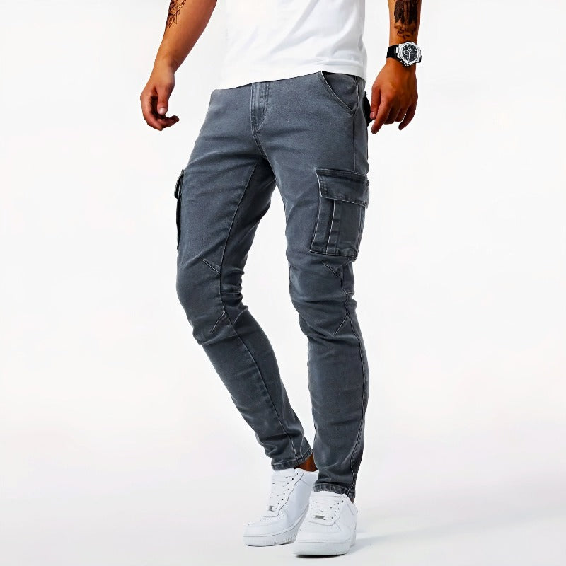 Ivan - Denim cargo trousers for men