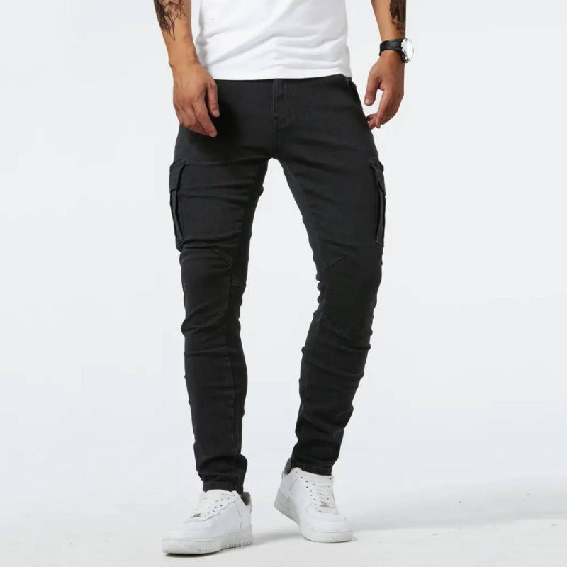Ivan - Denim cargo trousers for men