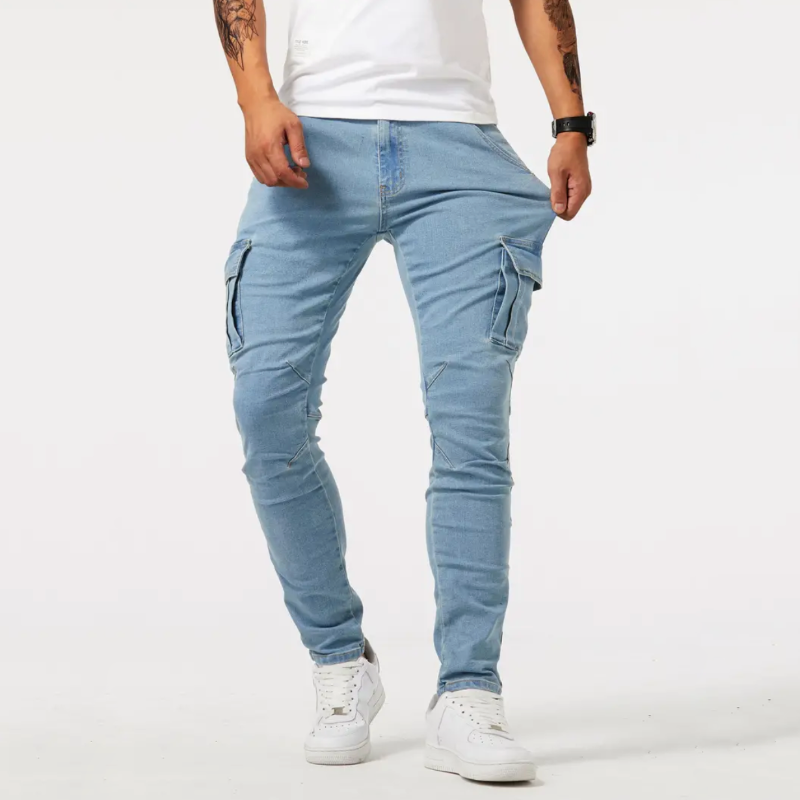Ivan - Denim cargo trousers for men